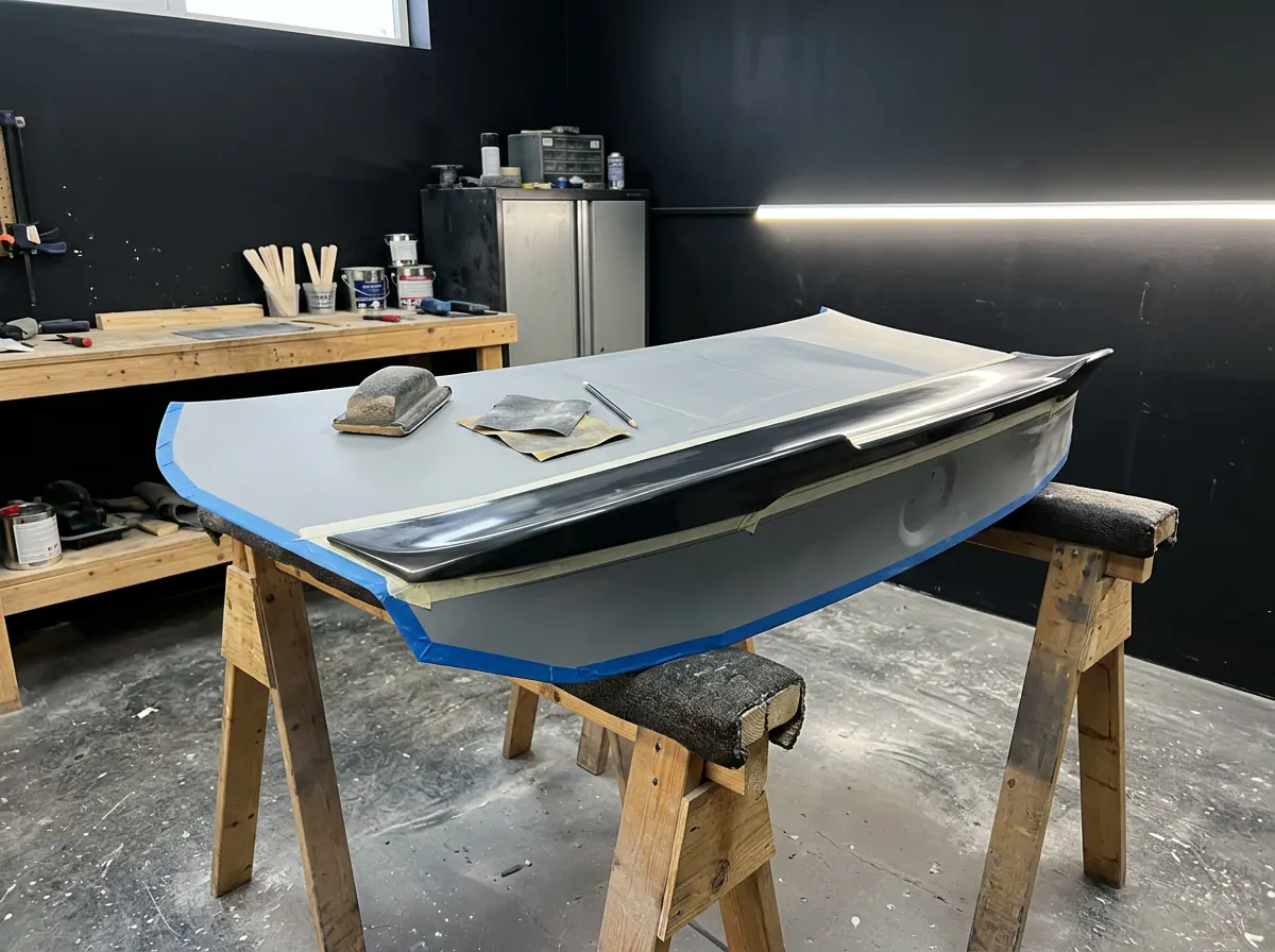 Hand-finished master model for a carbon fibre mould at Kynetik Koncepts