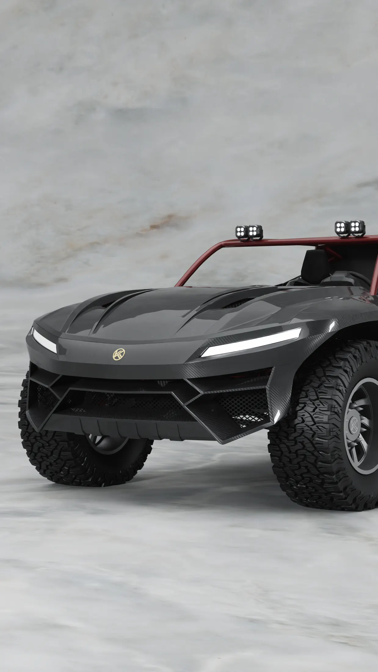 Karbon Toys Can-Am buggy concept by Kynetik Koncepts — front three-quarter render